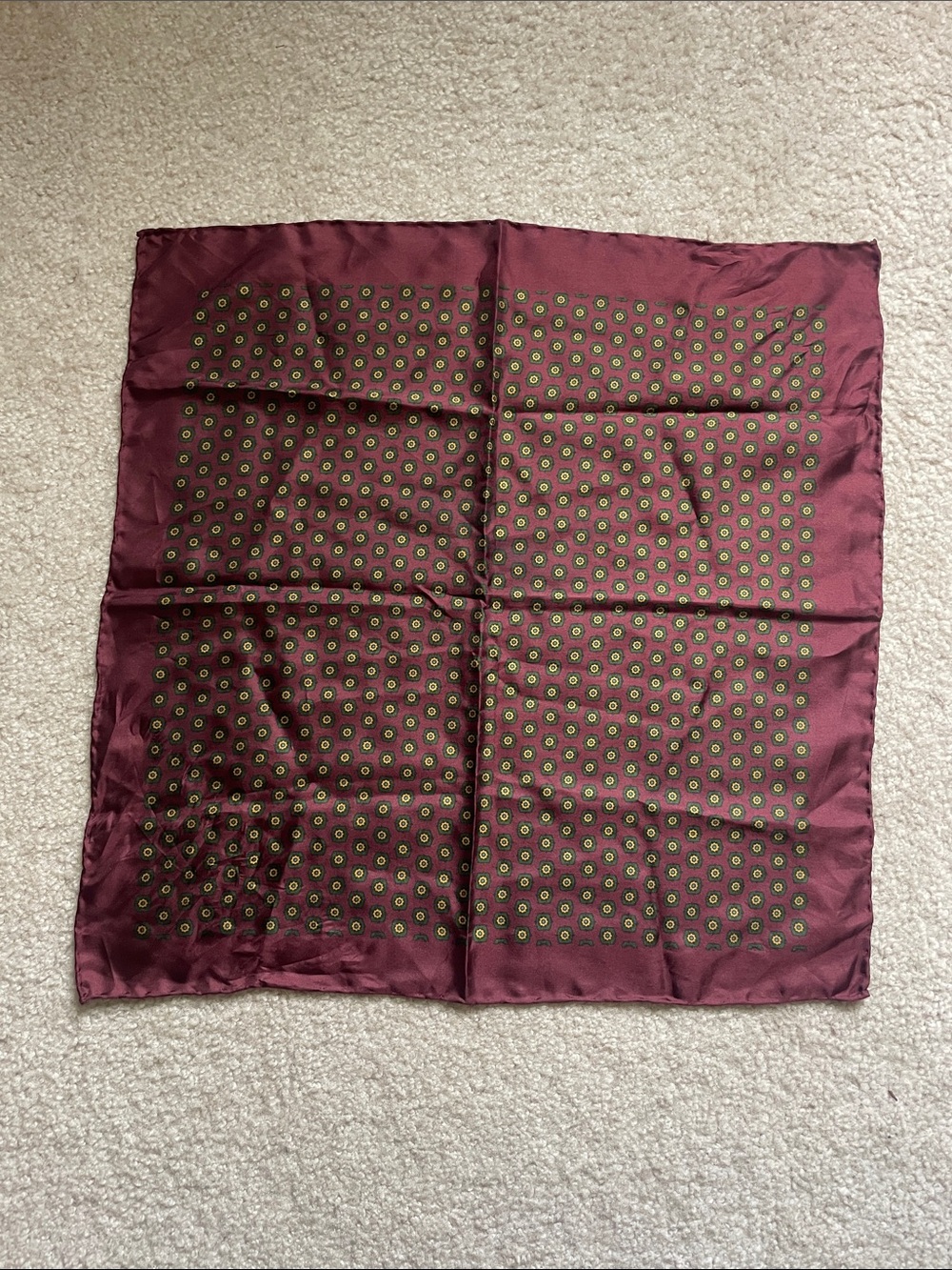 Vintage Silk-like Square Scarf